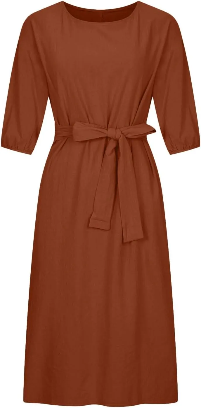 TARIENDY Vacation Dresses for Women 2025,Womens Plus Size Lace Up Dress Short Sleeve Dresses Summer Business Casual Outfits