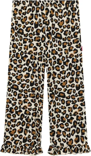 Toddler Girl Pants Soft Bamboo Viscose Casual Ruffle Wide Leg Trousers for Kids with Pockets