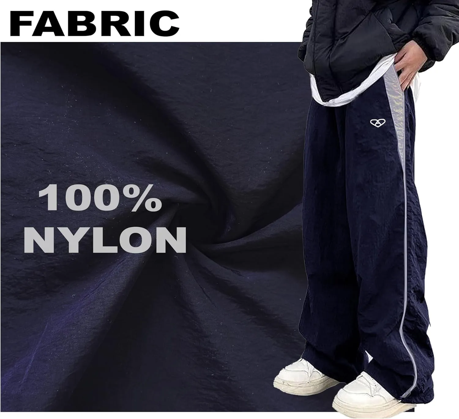 Unisex Y2k Sweatpants Vintage Baggy Pants Hip Hop Track Pants Y2k Parachute Pants for Men and Woman