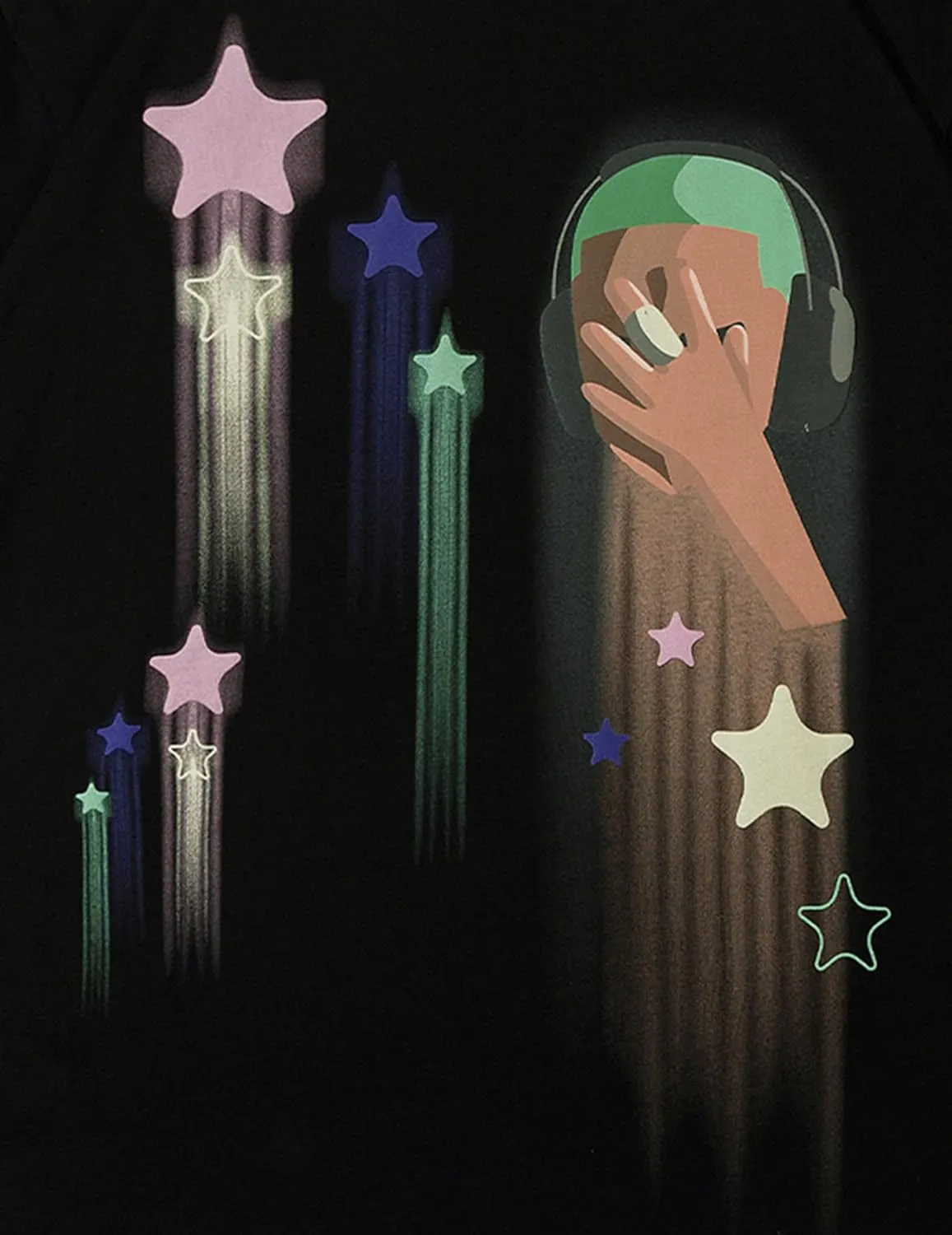 Vamtac Mens Graffiti Star Print Tee Oversized Y2k Graphic T Shirt Cause Soft Vintage Tops Trendy Outfits