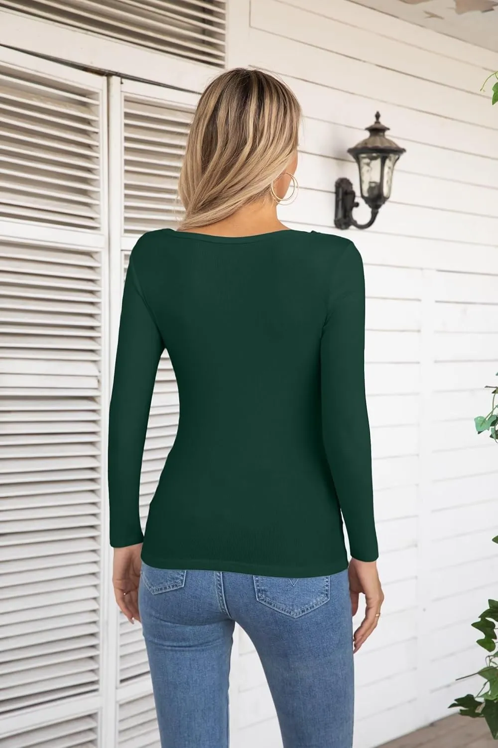 VICHYIE Womens Fashion Fall Clothes One Piece Cutout Tops Long Sleeve Ribbed Slim Fitted Shirts Tee Tshirts