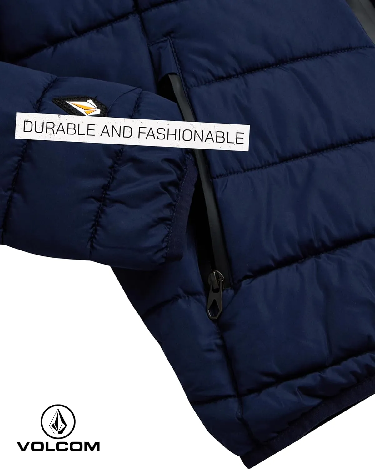 Volcom Boys' Puffer Jacket - Glacier Shield Quilted Winter Jacket with Hood - Insulated Outerwear Jackets for Boys (4-18)