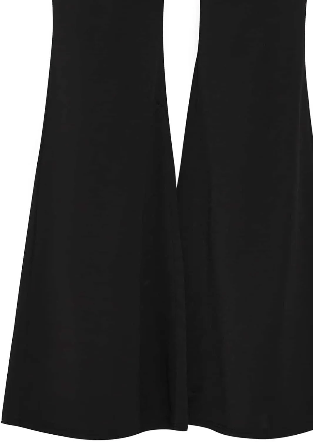 WDIRARA Women's Plus Size Elastic Waist Flare Bell Bottom Pants Casual Stretchy Long Pants