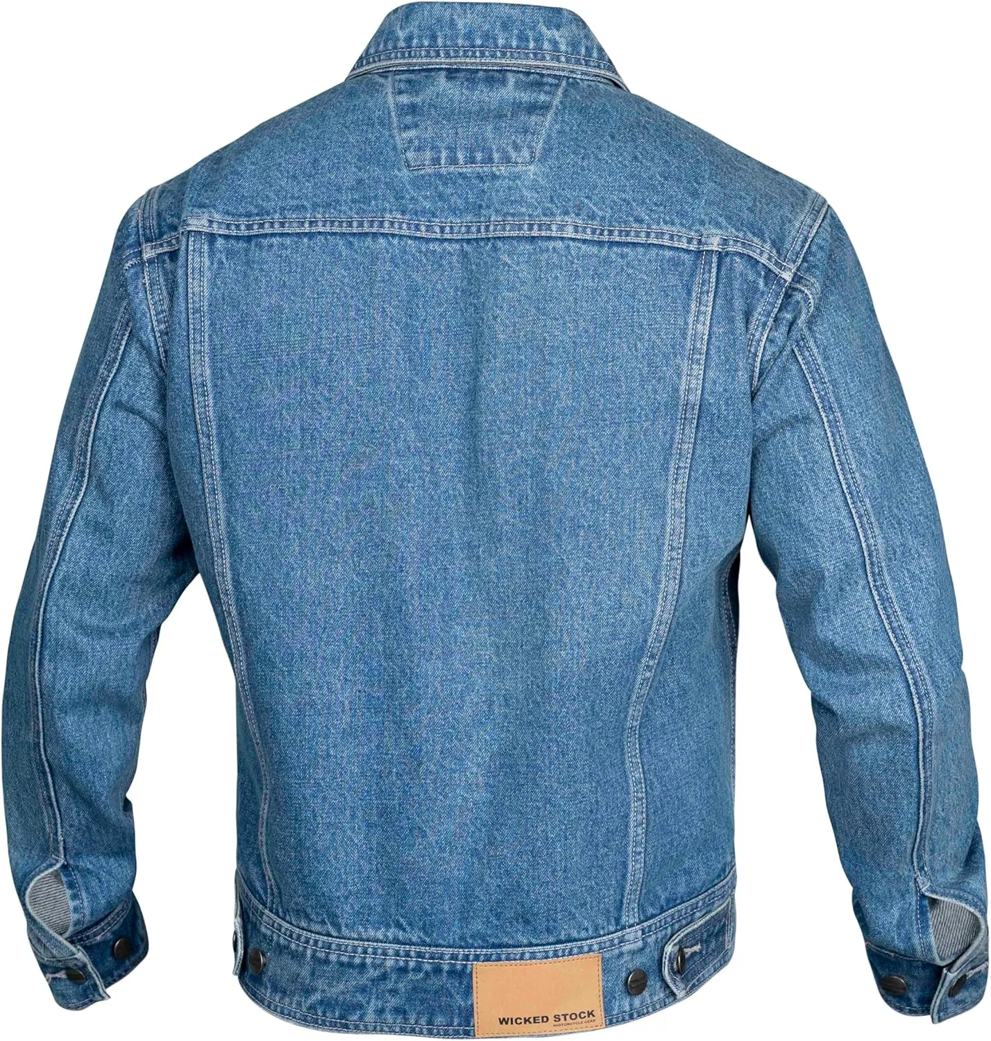 WICKED STOCK Motorcycle Men-Jeans Jacket-Trucker Jacket for Men-Denim Casual Rugged Wear Riding Jacket