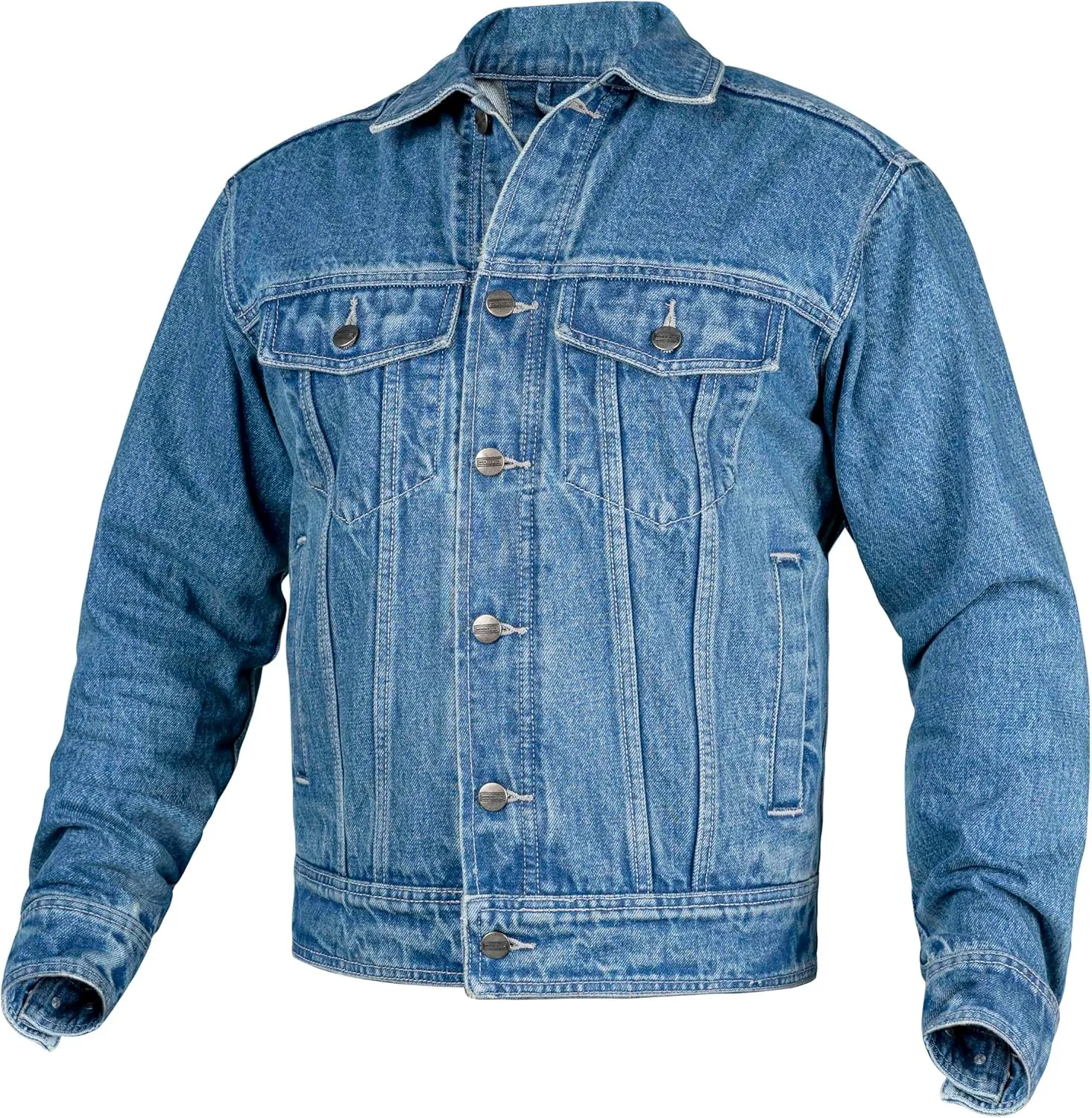 WICKED STOCK Motorcycle Men-Jeans Jacket-Trucker Jacket for Men-Denim Casual Rugged Wear Riding Jacket