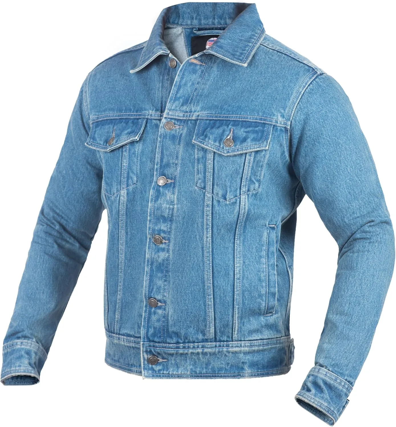 WICKED STOCK Motorcycle Men-Jeans Jacket-Trucker Jacket for Men-Denim Casual Rugged Wear Riding Jacket