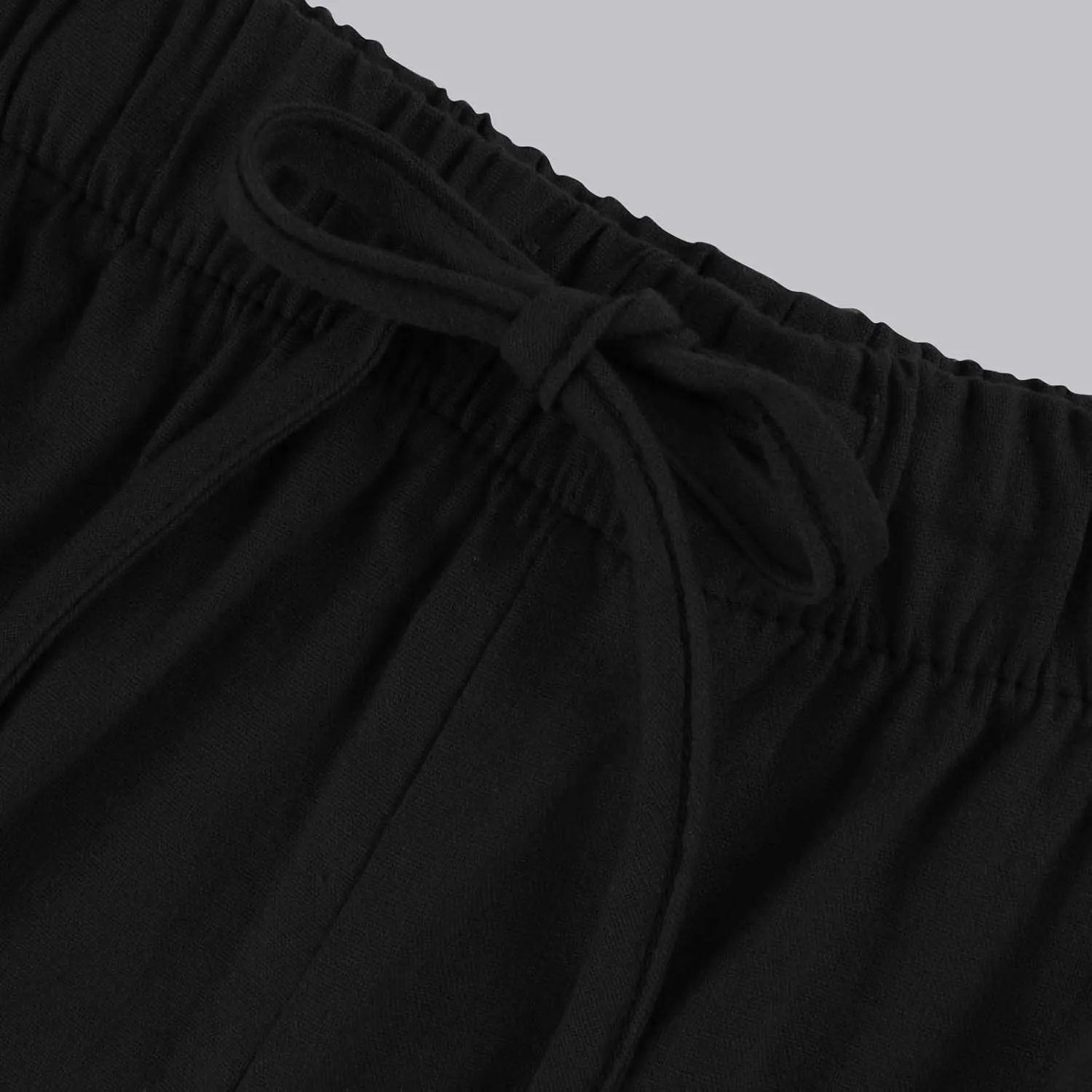 Wide Leg Linen Pants for Women Long Lightweight Drawstring Elastic Waist Palazzo Pants Casual Loose Flowy Beach Pants