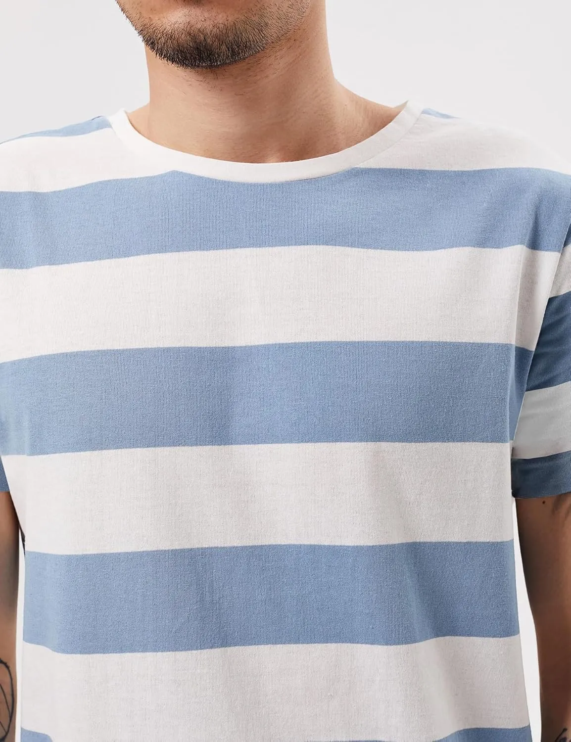Wide Striped T Shirt for Men Sailor Tee Red White Black Navy Stripes Top Basic