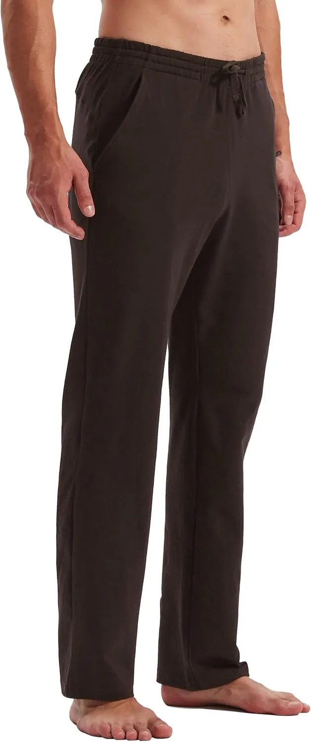 Willit Men's Cotton Yoga Sweatpants Athletic Pants Open Bottom Exercise Lounge Pants Loose Male Sweat Pants with Pockets