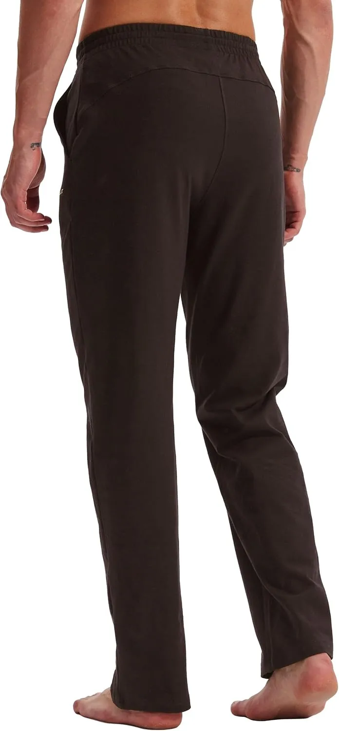 Willit Men's Cotton Yoga Sweatpants Athletic Pants Open Bottom Exercise Lounge Pants Loose Male Sweat Pants with Pockets