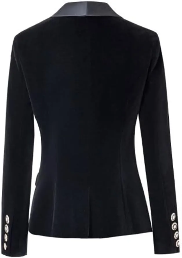 Winter Velvet Women Blazer Jacket Coat Evening Party Christmas Sparkly Cardigan Coat