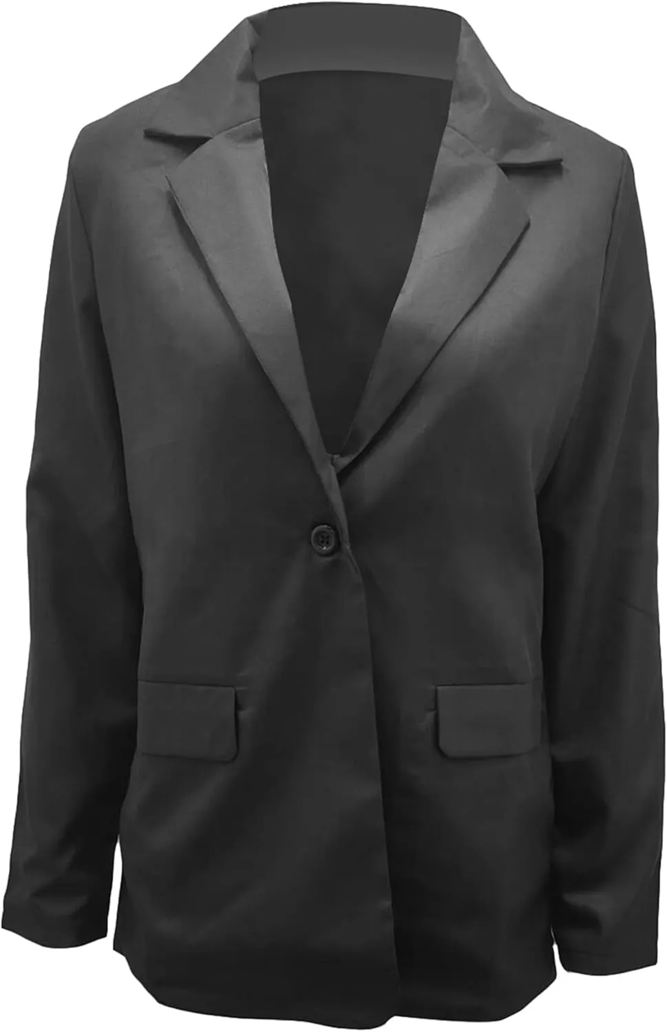 WIWIQS Women's Long Sleeve Open Front Blazer Lapel Work Office Casual Suit Solid Color Comfy Blazers