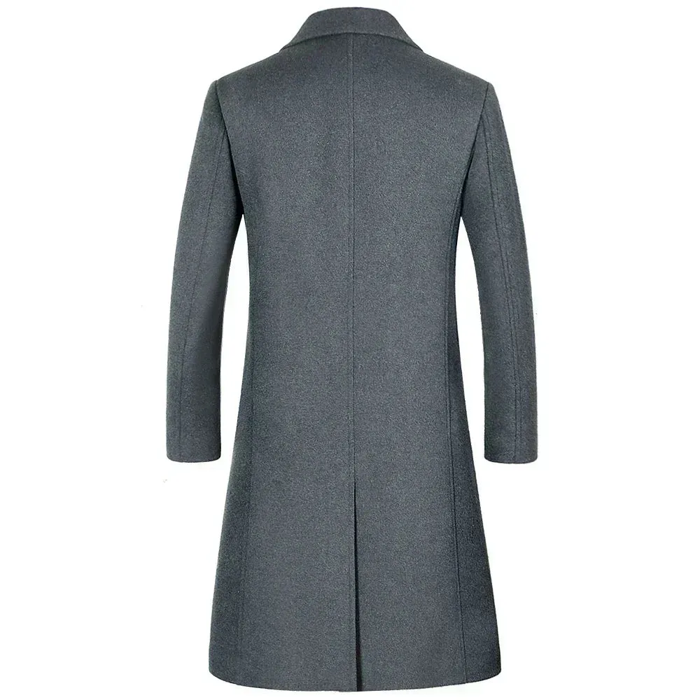 Wollanteil 54 % Mäntel für Herren, eine lange Jacke unterhalb des Knies, Herrenmantel, Herrenmantel-Windjacke, Herrenmäntel, Wollmantel für Herren