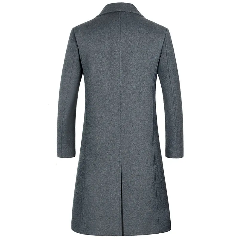 Wollanteil 54 % Mäntel für Herren, eine lange Jacke unterhalb des Knies, Herrenmantel, Herrenmantel-Windjacke, Herrenmäntel, Wollmantel für Herren