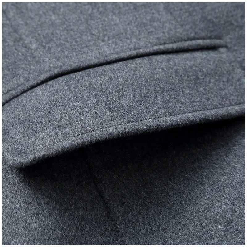Wollanteil 54 % Mäntel für Herren, eine lange Jacke unterhalb des Knies, Herrenmantel, Herrenmantel-Windjacke, Herrenmäntel, Wollmantel für Herren