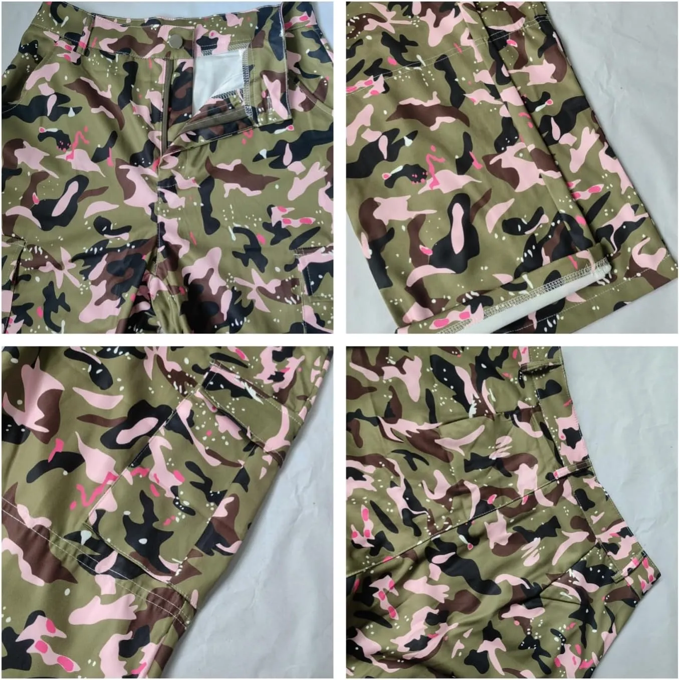 Women Camo Cargo Pants High Waist Baggy Wide Leg Camouflage Army Fatigue Joggers Trousers Slim Fit Pocket Sweatpants