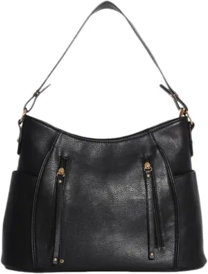 Women PU Leather Handbags Fashion Zipper Tote Bag Adjustable Shoulder Strap Hobo Shoulder Bags for Work Shopping