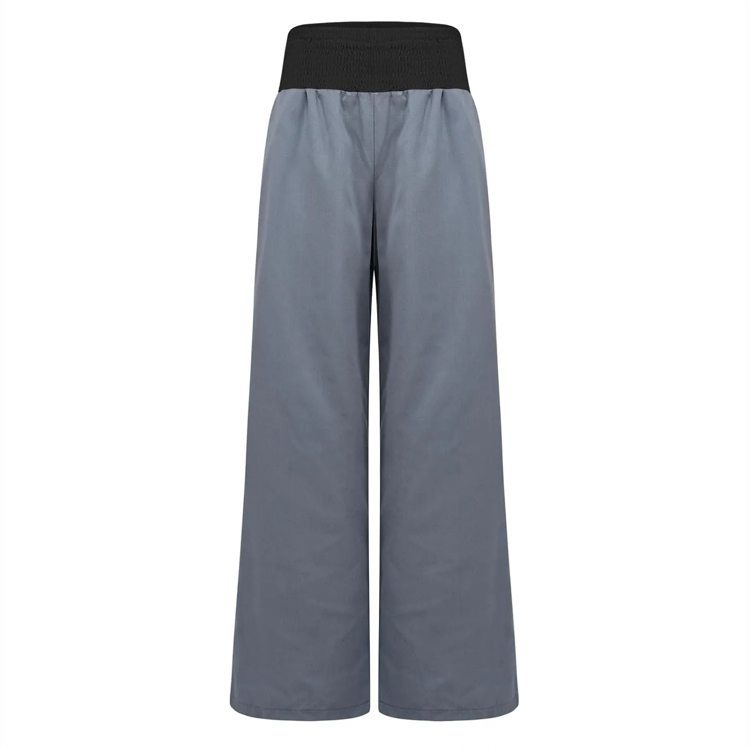 Women Summer High Waisted Cotton Linen Palazzo Pants High Waisted Wide Leg Pants Boho Lounge Trousers with Pocket