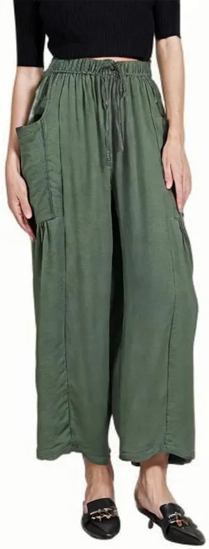 Women Wide Leg Cotton Linen Pants Summer Trendy Beach Palazzo Lounge Trousers Plus Size Casual Pants Vacation Clothes