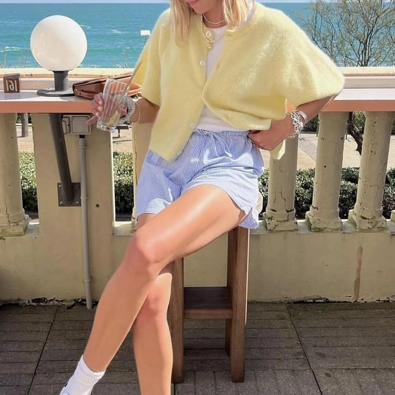 Women Y2k Knit Cardigan Shirts Open Front Button Down Crop Cardigans Sweater Short Sleeve Loose Tee Tops