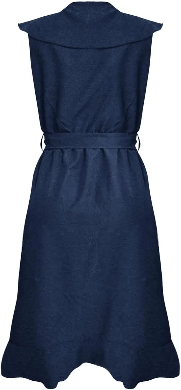 Women's 2025 Summer Wrap Midi Dress Casual Boho Deep V Neck Cocktail Dress Short Sleeve Ruffle Hem Split Beach Long Dresses