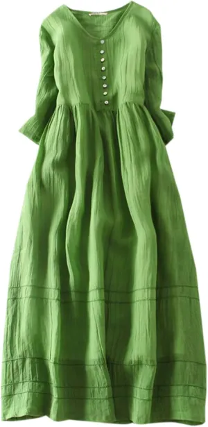 Womens Cotton Linen Dresses Summer Dressy Casual Short Sleeve Maxi Dresses Trendy Summer Vacation A Line Dress