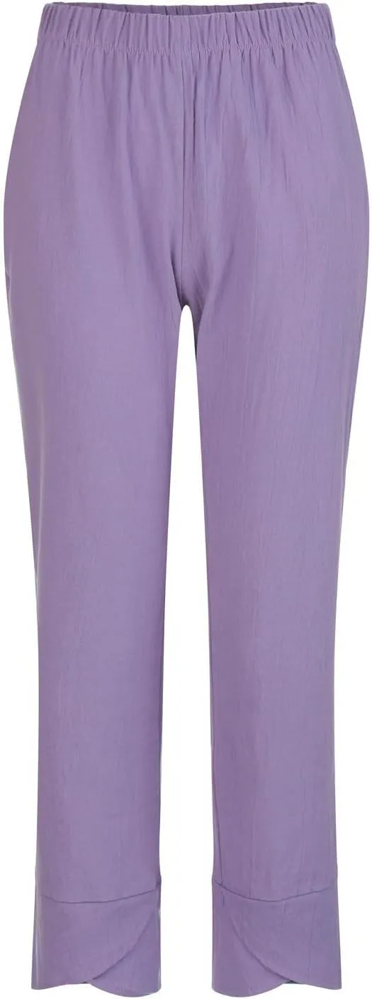 Women's Cotton Linen Trousers Summer Causal Straight Leg Solid Color Loose Fit Pants Lounge Palazzo Pants with Pockets