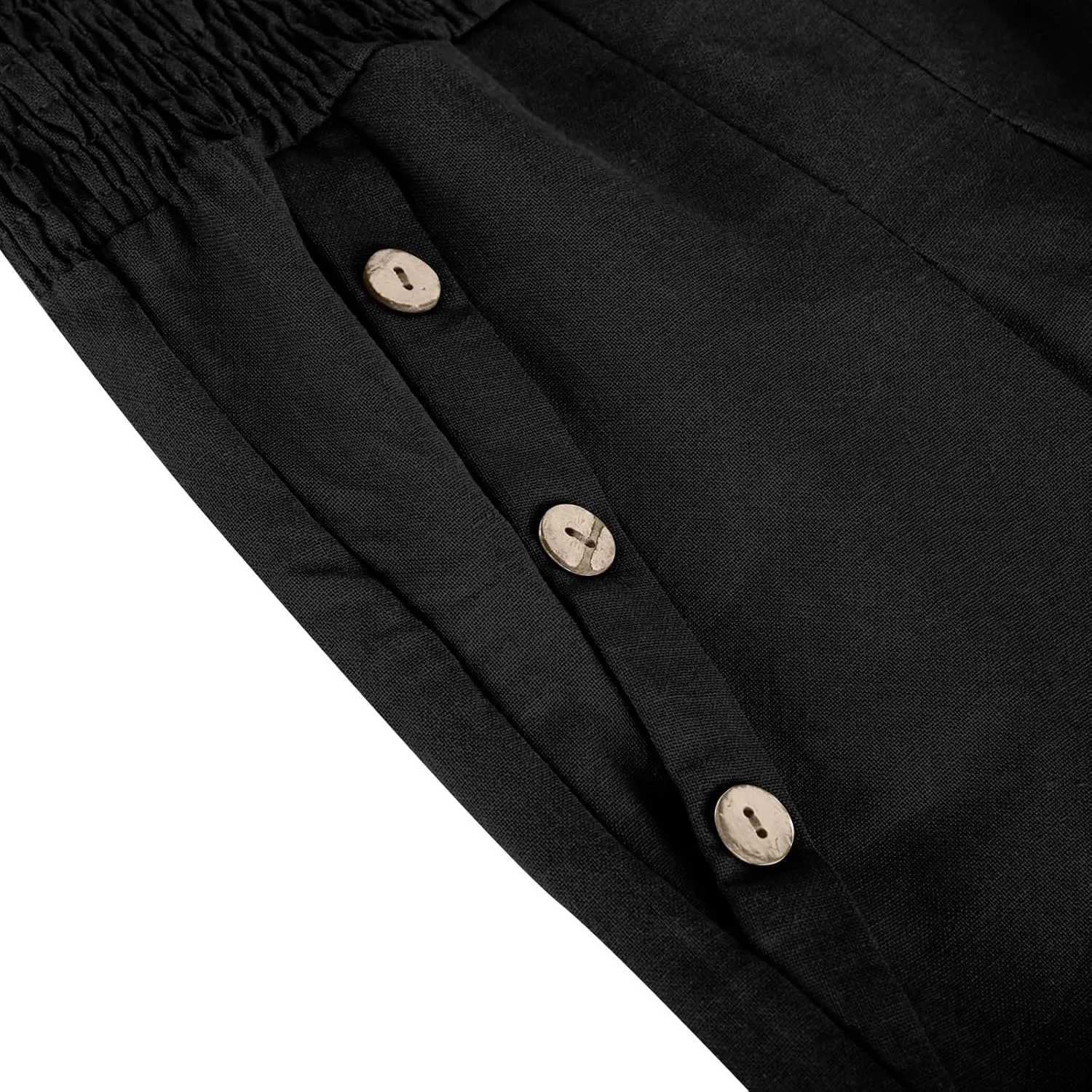 Womens Elastic High Waisted Palazzo Pants Casual Straight Wide Leg Long Beach Lounge Pant Trousers with Pocket