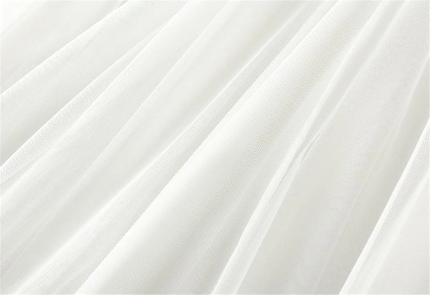 Women's Elastic Waist Ruffle Pleated Midi Skirt Solid Tutu Tulle Skirts