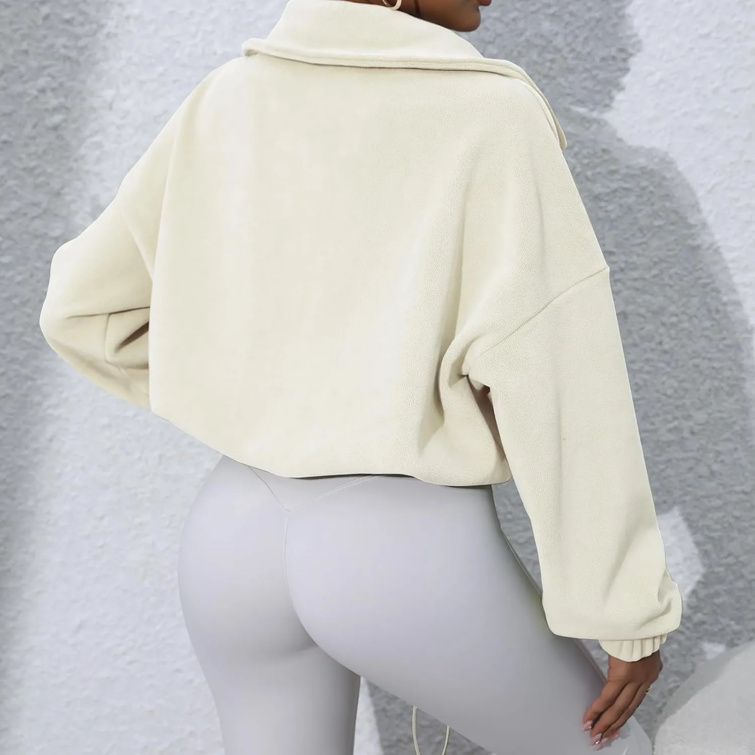 Women's Fleece Jacket Coats Long Sleeve Crop Jacket Workout Winter Coat Fall Clothes