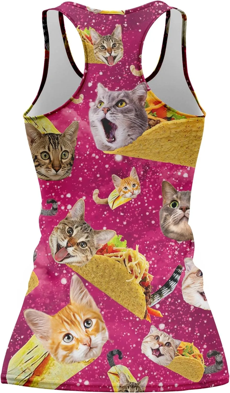 Womens Graphic Tank Tops Racerback Sleeveless Summer Leopard Print Top Neon Workout Shirt