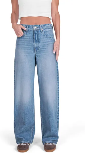 Women's High Rise Loose Straight Jeans Wide Legs Pants