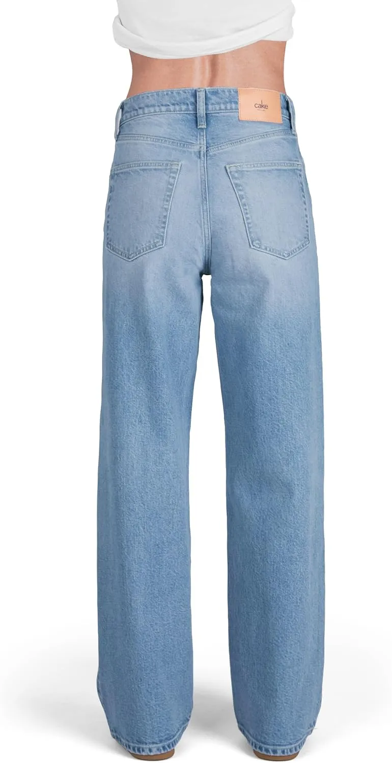 Women's High Rise Loose Straight Jeans Wide Legs Pants
