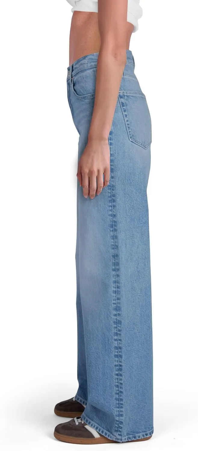 Women's High Rise Loose Straight Jeans Wide Legs Pants