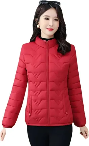 Women's Jacket Parkas Thin Down Cotton Coat Winter Slim Short Cotton-Padded Coat Warm Outwear