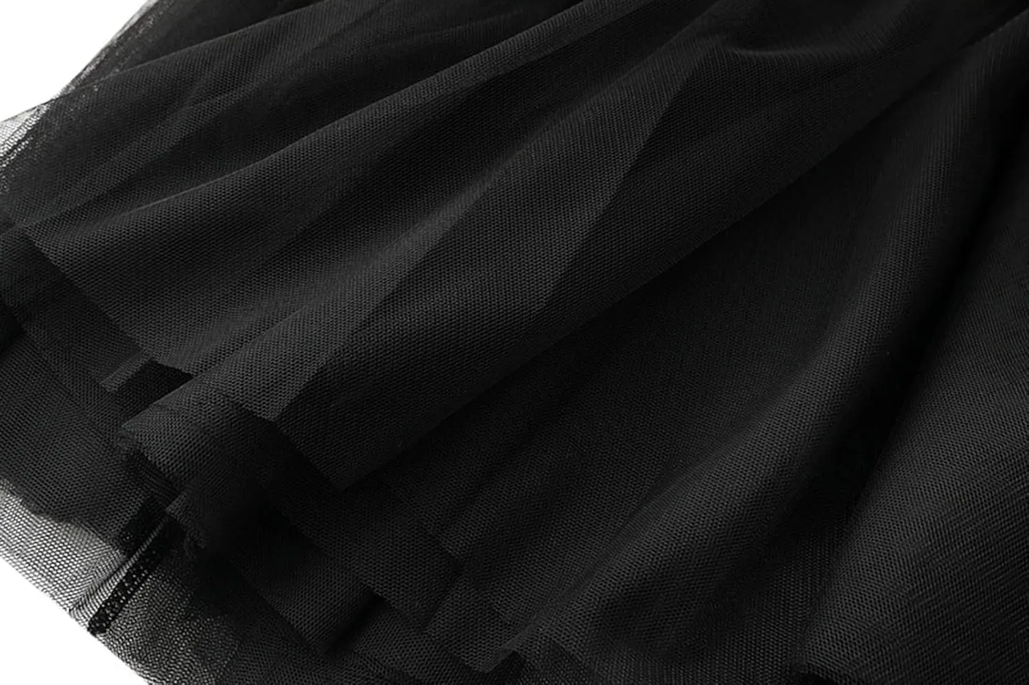 Women's Layered Maxi Skirt, Elastic Waist A Line Tutu Tulle Skirt Pleated Petticoat