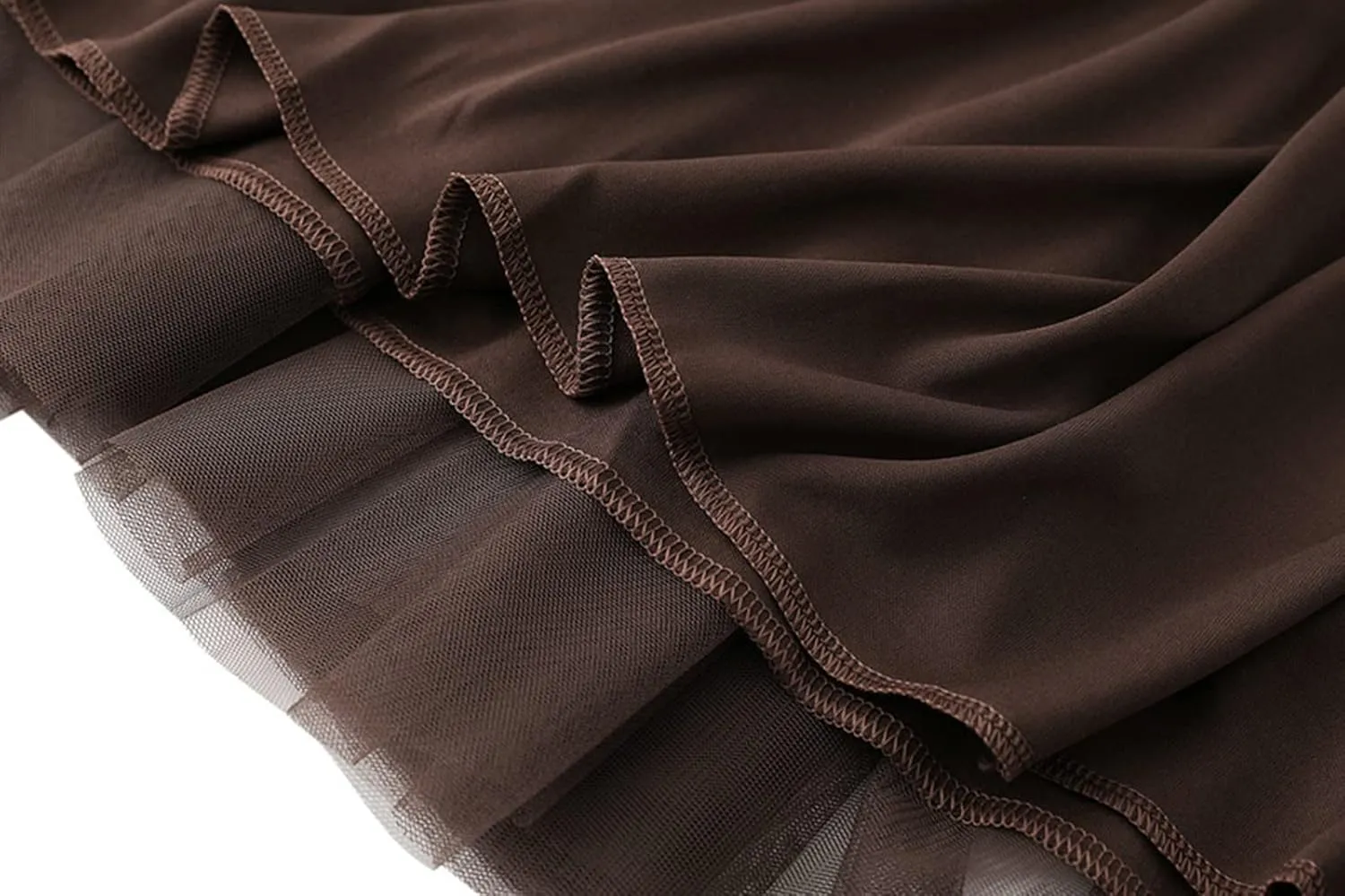 Women's Layered Maxi Skirt, Elastic Waist A Line Tutu Tulle Skirt Pleated Petticoat