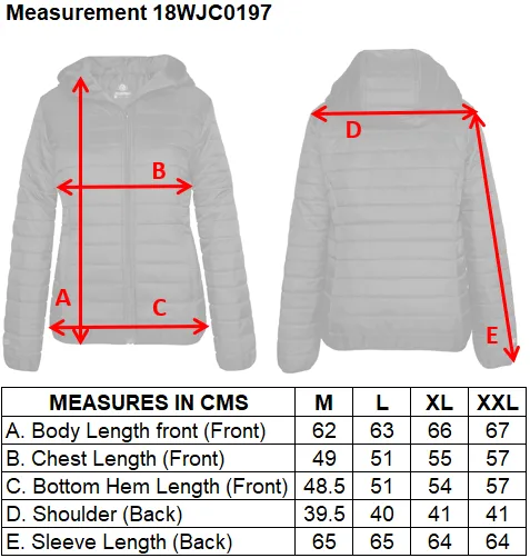 Women's Lightweight Soft Hooded Puffa Jacket