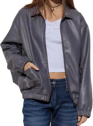 Women's Oversized Leather Jacket, Women's Oversized Leather Bomber Jacket, Premuim Plus Size Womens Jacket