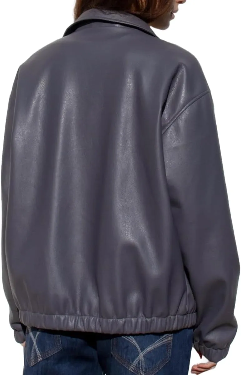 Women's Oversized Leather Jacket, Women's Oversized Leather Bomber Jacket, Premuim Plus Size Womens Jacket