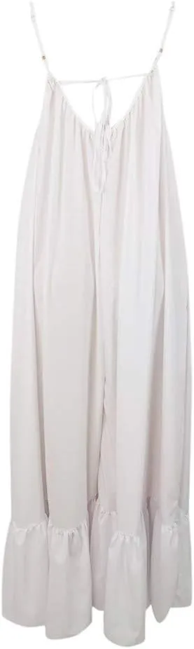Womens Sexy Spaghetti Strap Sleeveless Ruched Ruffle Hem Bandage Oversized Summer Beach Loose Long Maxi Swing Dress