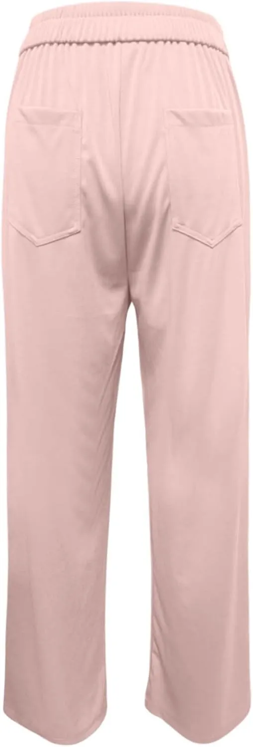 Women's Spring 2025 Dress Pants High Waist Straight Leg Pants Button Down Bottoms Work Pants Trousers with Pockets