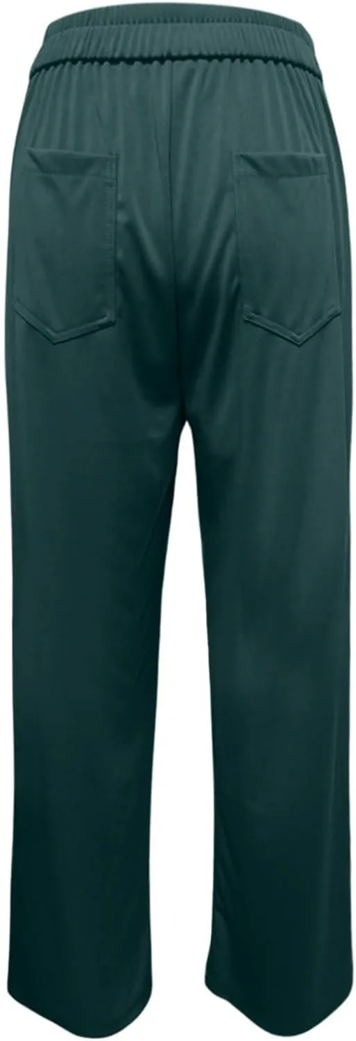 Women's Spring 2025 Dress Pants High Waist Straight Leg Pants Button Down Bottoms Work Pants Trousers with Pockets