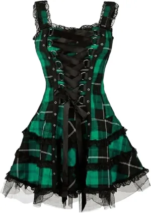 Womens Summer Dresses for Women Gothic Dress Mesh Plus-size Lace Strapless Gothic Clothes for Women Medieval Dress