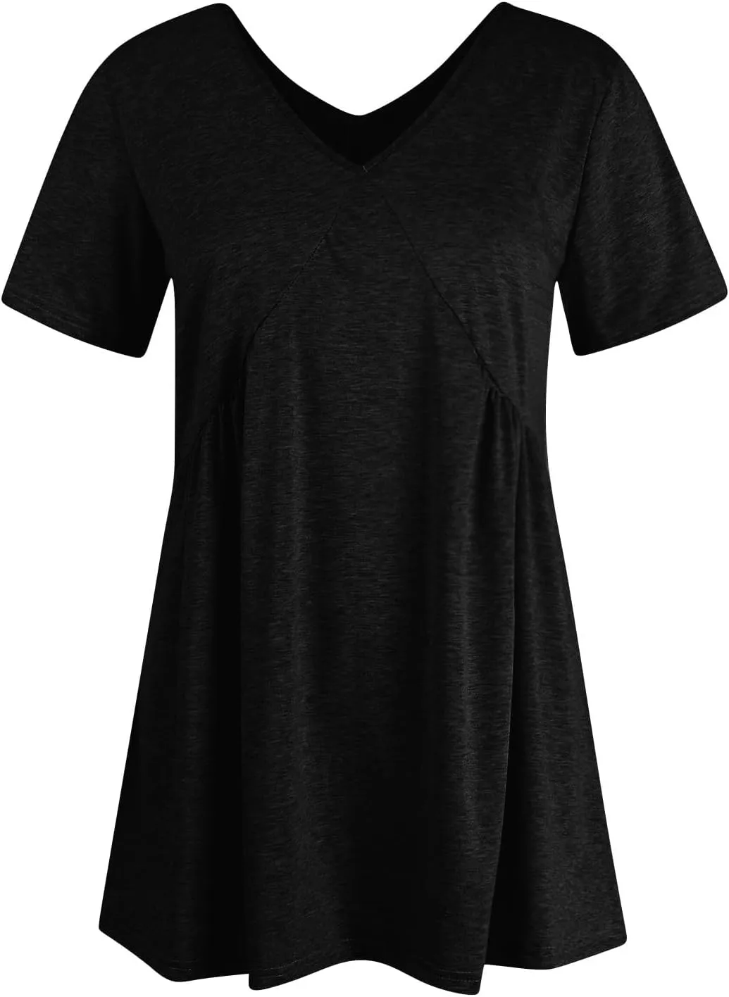 Womens Summer Dresses V-Neck Short Sleeve Oversized Mini Dress Casual Waist Elegant Pleated Beach Sundress 2025