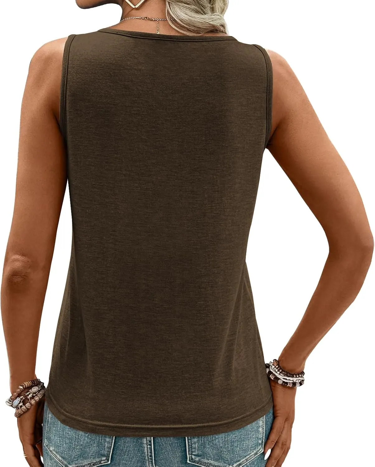 Womens Tank Tops Summer Tank Tops for 2025 Cut Out Ring Keyhole Neck Sleeveless Fashion Cute Tee Shirts Clothes