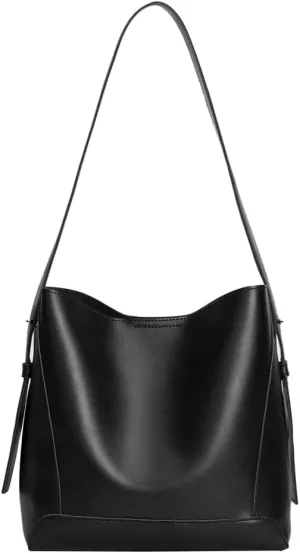 Women's Trendy Tote Bag Vegan Leather Shoulder Crossbody Purse Large Bucket Handbag Soft Top Handle Satchel