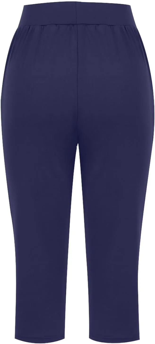 Women's Yoga Pants High Waist 2 Piece Yoga Pants Fashion Tummy Control Leggings Loose Fit Casual Work Pants
