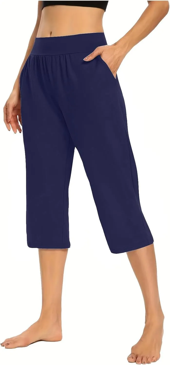 Women's Yoga Pants High Waist 2 Piece Yoga Pants Fashion Tummy Control Leggings Loose Fit Casual Work Pants