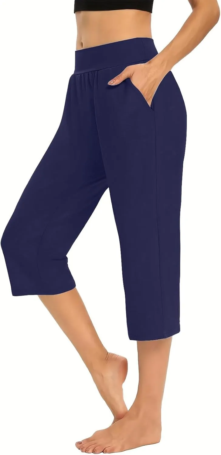 Women's Yoga Pants High Waist 2 Piece Yoga Pants Fashion Tummy Control Leggings Loose Fit Casual Work Pants